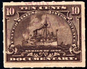 R168 10¢ Documentary Stamp (1898) Used