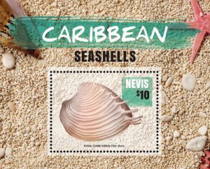Nevis 2015 - Caribbean Seashells Stamp Souvenir Sheet MNH