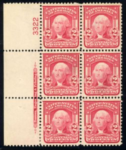 USA Scott #319, VF, Plate Block of 6, NH, (See Descr) SCV $375 (57257)