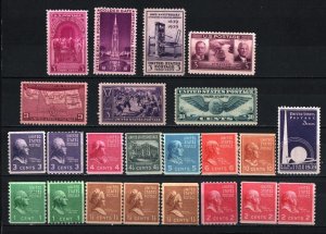 UNITED STATES 1939 SET OF 22 STAMPS MNH