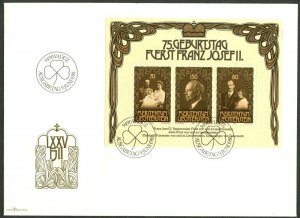 LIECHTENSTEIN Sc#710 1981 Prince’s 75th Birthday Official FDC