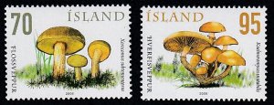 Iceland # 1087-1088, Mushrooms, Mint NH, 1/2 Cat.