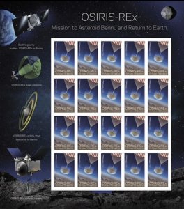 US OSIRIS-REx Forever NDC/Imperf Sheet of 20 stamps 2023 Pre-Order Ships 9/30/23