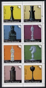 EQUATORIAL GUINEA - 1976 - Chess Pieces - Perf 8v Sheet - MNH