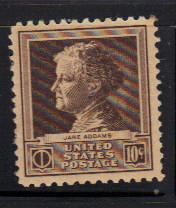 #878 mnh/vf Jane Adams  Famous Americans 1940 Issue cv$2