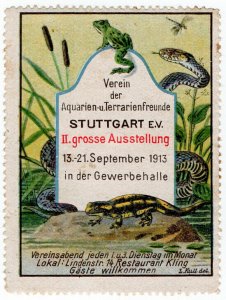 I.B Germany Cinderella : Reptile & Amphibian Exhibition Stuttgart 1913