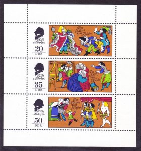 Germany DDR 1696a MNH 1975 Scenes from The Emperor's New Clothes Sheet of 3 VF