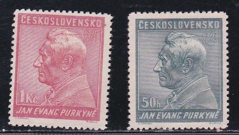 Czechoslovakia, # 232-235, Jan Purkyne, No Gum