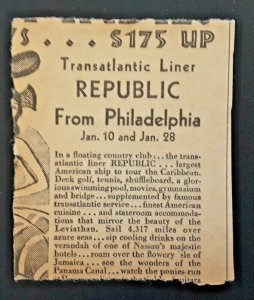 1927 SS Republic To Buffalo New York Seapost News Insert Naval Cover