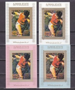 Ajman, Mi cat. 2613 only. Olympic Discus Thrower values as 4 s/sheets. ^