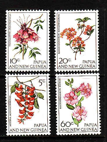 Papua New Guinea-Sc#228-31-unused NH set-Flowers-1966-