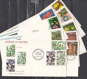 Burkina Faso, Scott cat. 423-433. Various Flowers issue on 9 First day covers.