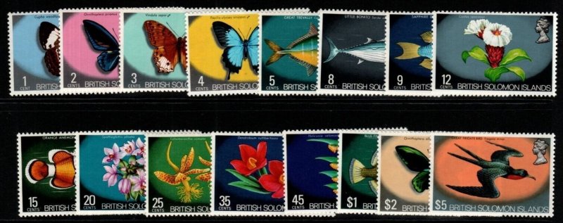 BRITISH SOLOMON IS. SG219/33a 1972 DEFINITIVE SET MNH