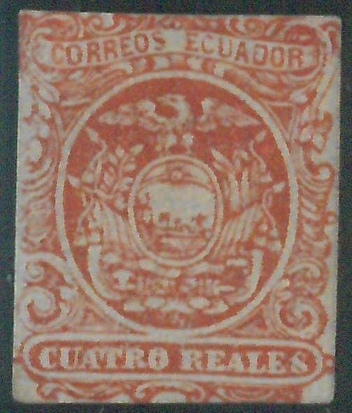 Ecuador 1865 Coat of Arms, 1 Real Green