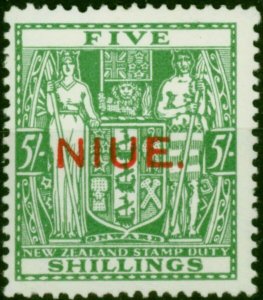 Niue 1929 5s Yellow-Green SG37a V.F MNH