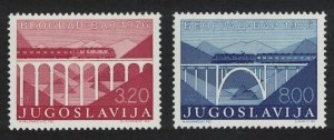 Yugoslavia Inauguration of Belgrade-Bar Railway 2v 1976 MNH SG#1725-1726