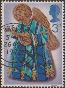 Great Britain #681 1972 3p Angel Playing Lute USED-VF-NH.