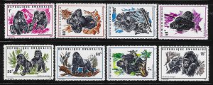 Rwanda 1970 Mountain Gorillas Animal Sc 359-366 MNH A2654