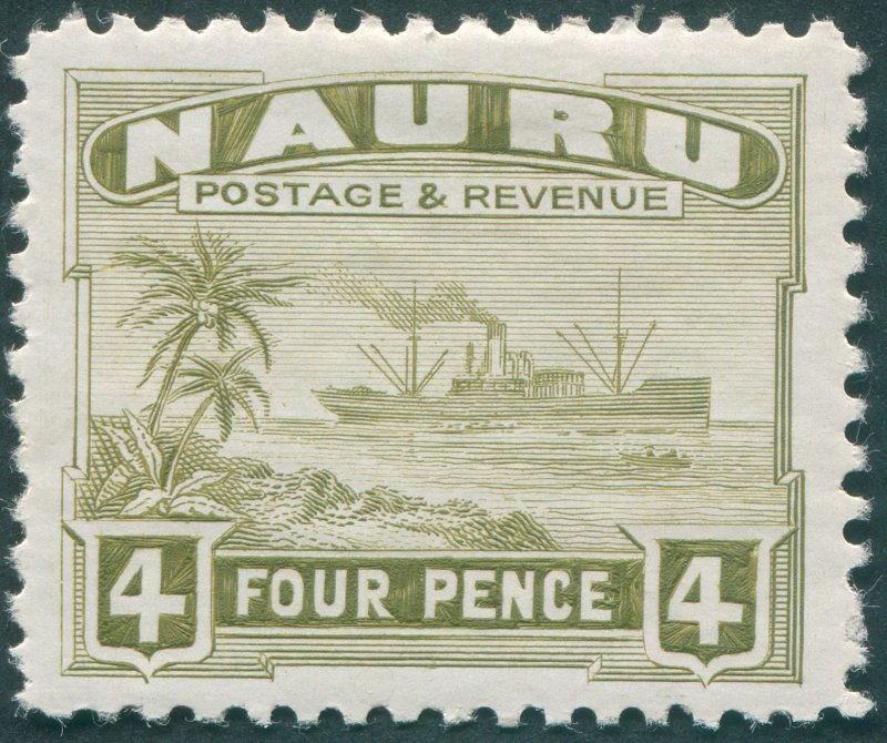 Nauru 1937 4d olive-green SG32B unused