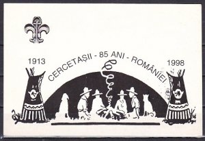 Romania, 1998 issue. 85th Anniversary of Scouting on a Post card. ^