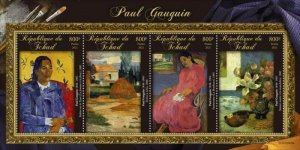 Chad - 2021 French Artist Paul Gauguin - 4 Stamp Sheet - TCH210429a 