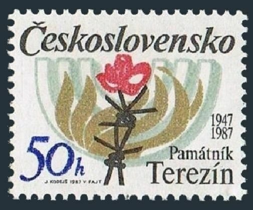 Czechoslovakia 2670 block/4,MNH.Theresienstadt Memorial for victims of Nazi,1987