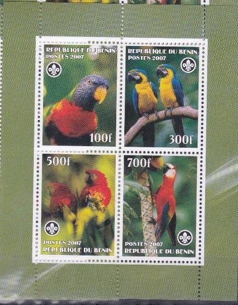 BENIN SHEET BIRDS PARROTS