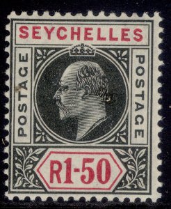 SEYCHELLES EDVII SG69, 1r 50 black & carmine, M MINT. Cat £60.