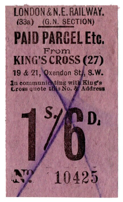 (I.B) London & North Eastern Railway (GN section) : Parcel 1/6d (King's Cross)