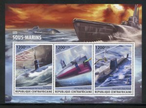 CENTRAL AFRICA  2023 SUBMARINES SHEET MINT NH