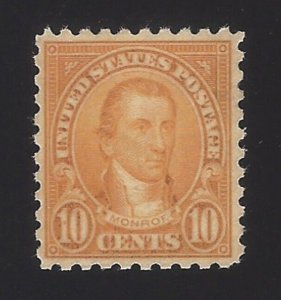 1925 10c James Monroe, Orange Scott 591 Mint F/VF LH