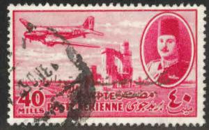 EGYPT Scott C61 Used 1952 airmail with King of Egypt and Sudan opt