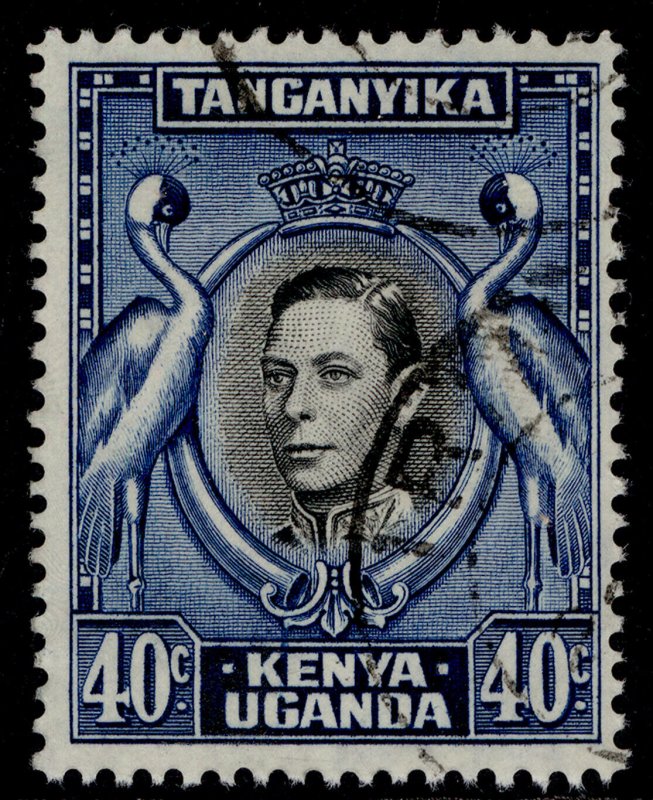 KENYA UGANDA TANGANYIKA GVI SG143, 40c black & blue, FINE USED.