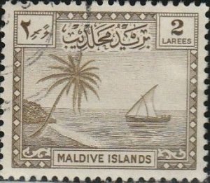 Maldive Islands,  #20 Used, From 1950