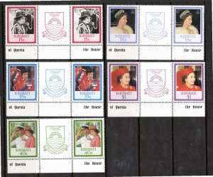 Kiribati 1986 MNH Sc 470-474 Gutter pairs