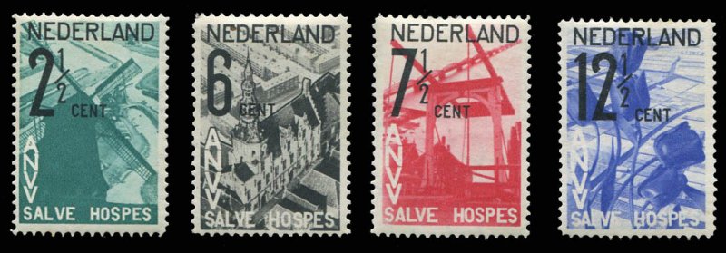 Netherlands #B54-57 Cat$80, 1932 Surcharges, set of four, very lightly hinged