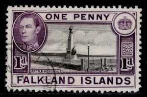 FALKLAND ISLANDS GVI SG148a, 1d black & purple-violet, FINE USED.