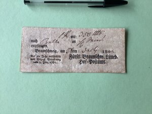 Germany Braunschweig  post office 1809  postal note Ref A1624