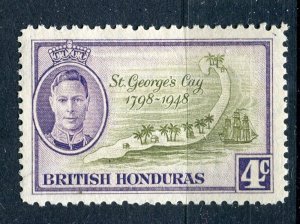 BRITISH HONDURAS; 1940s early GVI Pictorial issue fine Mint hinged 4c. value