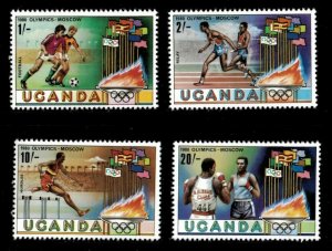 Uganda 1980 - MOSCOW OLYMPICS 1980 - Set of 4 (Scott #299-302) - MNH