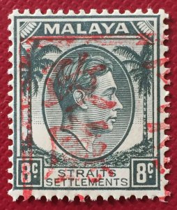 MALACCA Japanese Occupation Opt Straits Settlement KGVI 8c MH SG#J49 M5189