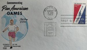 SCOTT #C56 TEN CENT FIRST DAY OF ISSUE SINGLE AIR MAIL FLUEGEL COVER CACHET