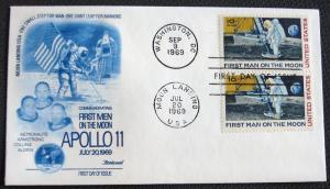 US #C76 Moon Landing Pair (Fleetwood) U/A Cachet L10