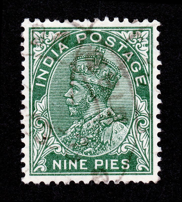 INDIA SCOTT #133 KING GEORGE V POSTAGE STAMP 9 PIES 1937 USED (STAR WATERMARK)