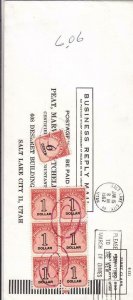 1962, #10 Business Reply Cover W/Postage Due, Sc #J94 & J100 X 5 (36392)