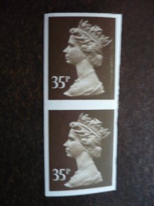 Stamps - Great Britain - SG# U345 - Mint Never Hinged Imperf Pair - Machin