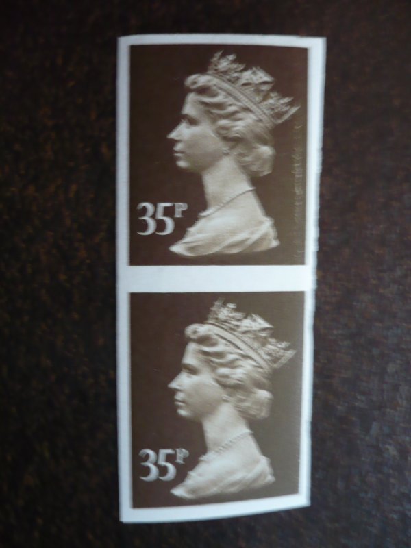 Stamps - Great Britain - SG# U345 - Mint Never Hinged Imperf Pair - Machin