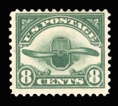 United States, Air Post #C4 Cat$17.50, 1923 8c dark green, hinged