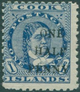 Cook Islands 1899 SG21 ½d on 1d blue Queen Makea Takau MLH