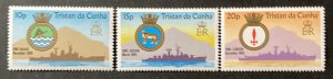 Tristan Da Cunha 1977 #217-9, Royal Navy Ships, MNH.